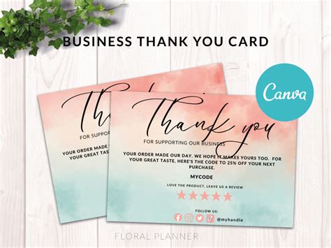 Thank You Card For Customers - Crella