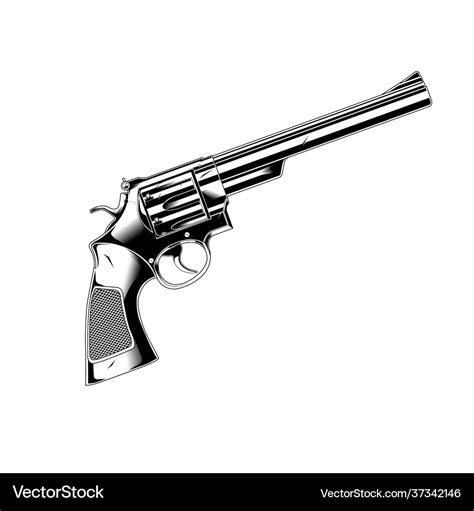 Gun 357 magnum revolver Royalty Free Vector Image