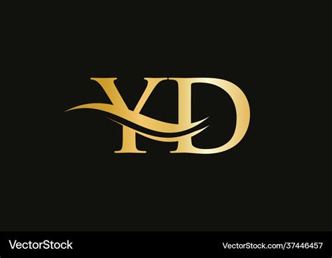 Gold yd letter logo design yd logo design yd logo Vector Image