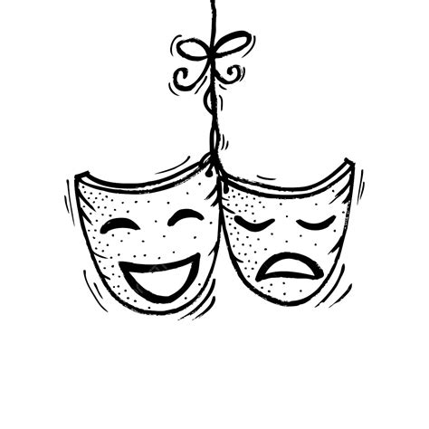 Sketch Of Theater Masks, Theater Drawing, Mask Drawing, Theater Sketch ...