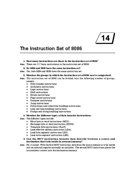 (PDF) 4 The Instruction Set of 8086