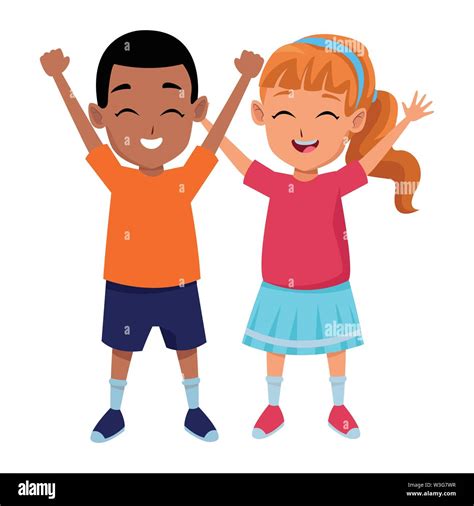 Kids friends playing and smiling cartoon Stock Vector Image & Art - Alamy