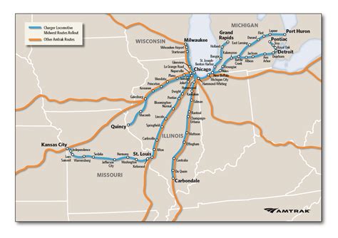 2017 Midwest Charger Map - Amtrak Media