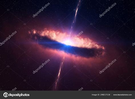 Bright, red-dark quasar in deep space. Elements of this image were ...