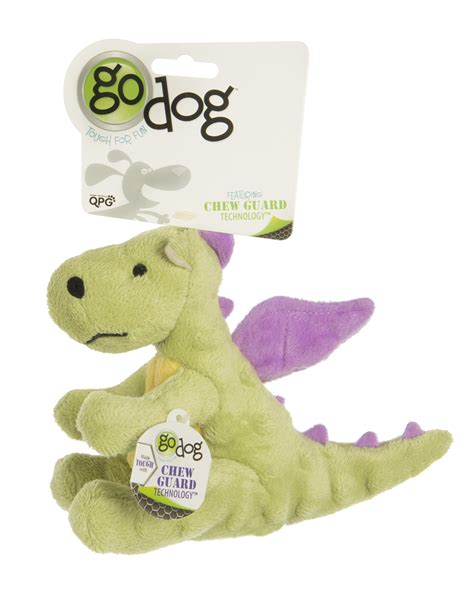 goDog Dragons Squeaker Plush Pet Toy for Dogs & Puppies, Soft & Durable ...