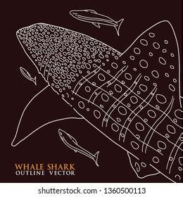 Whale Shark Outline Vector Stock Vector (Royalty Free) 1360500113 ...