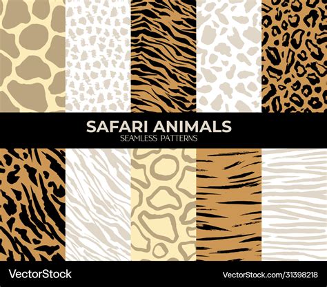 Seamless patterns animal fur print tiger Vector Image