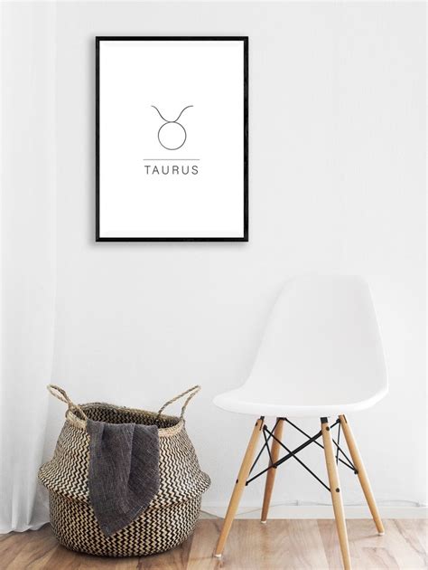 Taurus Print Astrology Poster Minimalist Zodiac Zodiac - Etsy