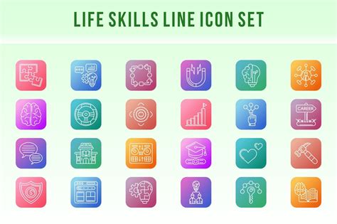 Life Skills Line Icon Set Graphic by Graphic Nehar · Creative Fabrica