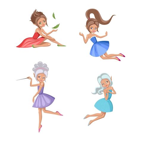 Premium Vector | Collection of cute fairies