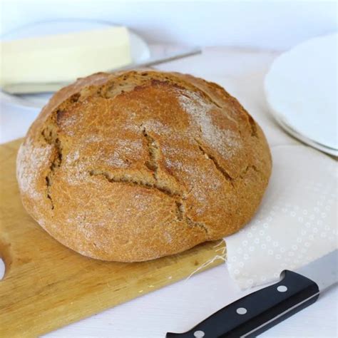 No Knead Dutch Oven Whole Wheat Bread - Island Bakes