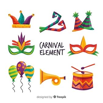 Free Vector | Carnival colorful elements set