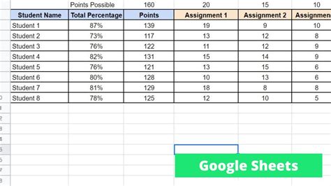 How to Make a Gradebook Template in Google Sheets