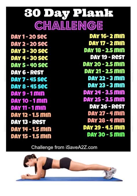 Printable 30 Day Plank Challenge