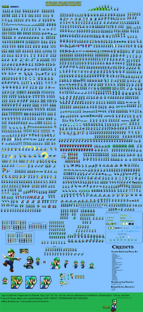 Luigi - Ultimate Sprite Sheet by TuffTony on DeviantArt