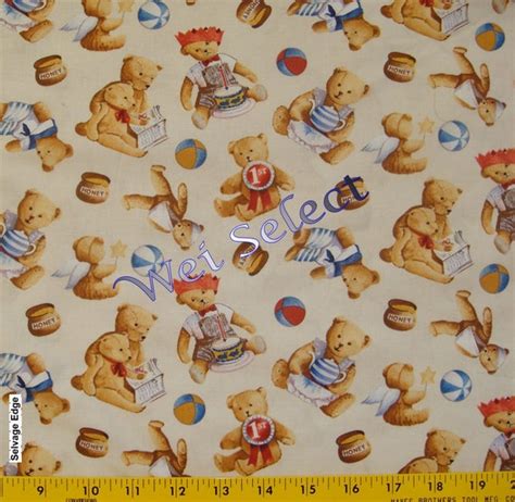 Items similar to Teddy Bear Cotton Fabric - 1st Honey Album by ...