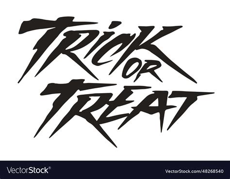 Trick or treat monochrome label Royalty Free Vector Image