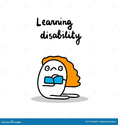 Learning Disability Hand Drawn Vector Illustration in Cartoon Comic ...