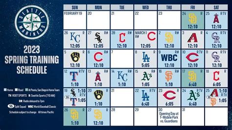 Mariners Spring Training Schedule 2024 - Bel Karlen