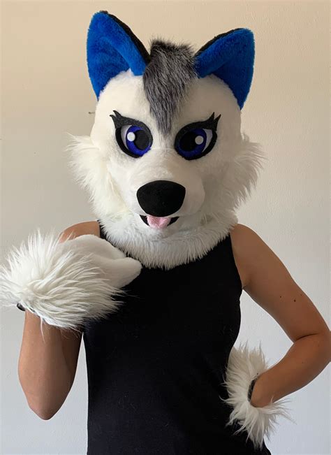 White wolf fursuit, girls wolf fursuit, fursuit head wolf, fursuit head ...