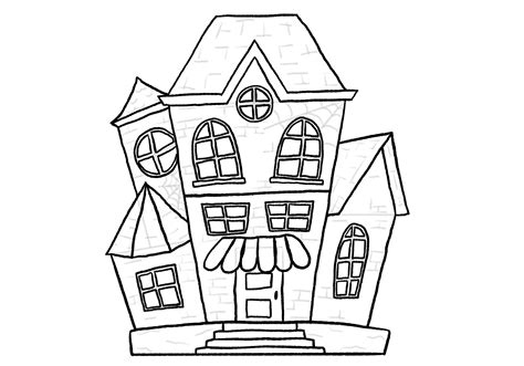 Haunted House Drawing Outline