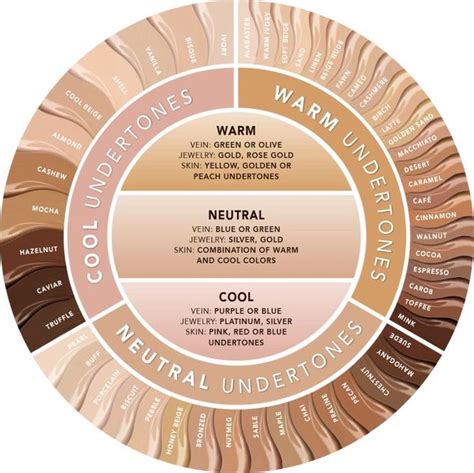 Undertone chart | Skin undertones, Colors for skin tone, Skin tone makeup