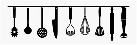 Cooking Tools Clipart Black And White - Cooking Utensils Silhouette ...