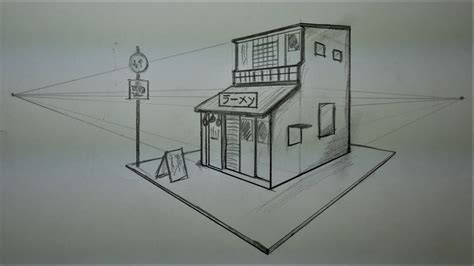 How To Draw - Traditional Japanese Store in 2 Point Perspective - YouTube