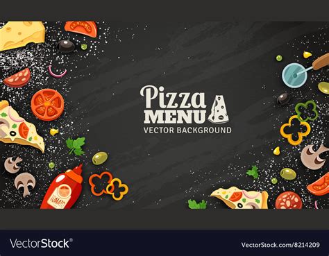 Pizza menu chalkboard background Royalty Free Vector Image