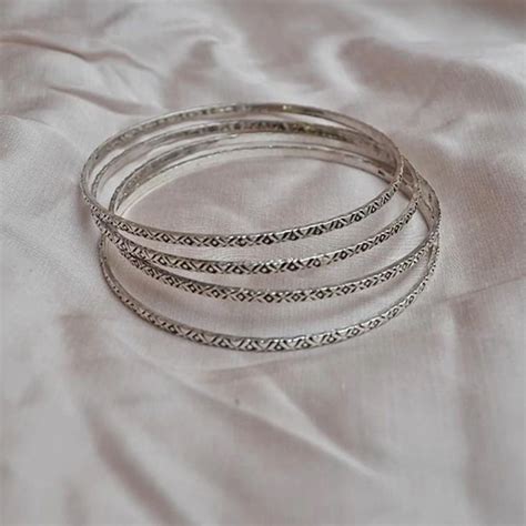 Cross Design Silver Bangles | Fancy Silver Bangle - Bangles & Bracelets ...