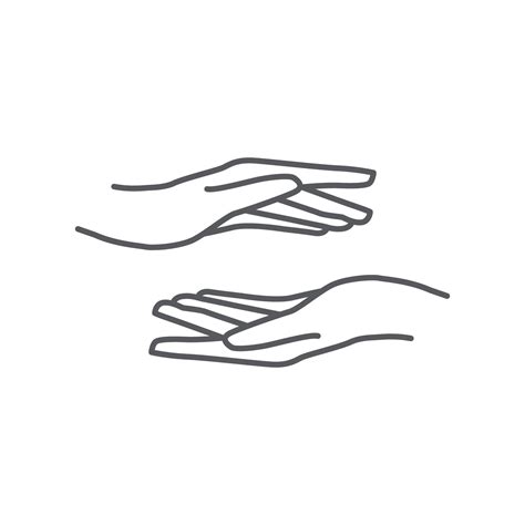 hand drawing gesture giving linear design. hand icon vector. hand ...