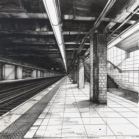 Sleek Modern NYC Train Station AI Art - AiFuture