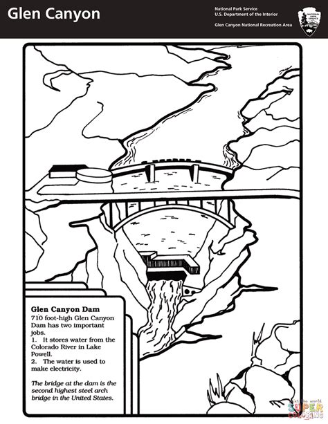 Glen Canyon Dam coloring page | Free Printable Coloring Pages