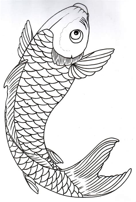 Koi Outline 10 by vikingtattoo on DeviantArt