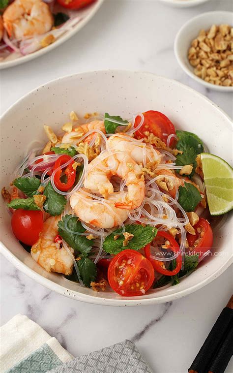 Prawn Salad with Asian Dressing - Khin's Kitchen Salad Recipes