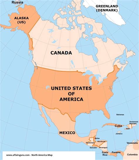 North America Countries and Regions Capitals List