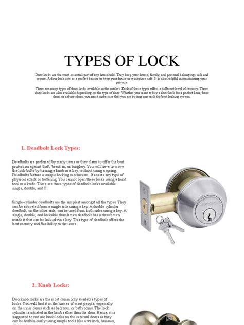 Types of Lock | PDF | Door | Screw