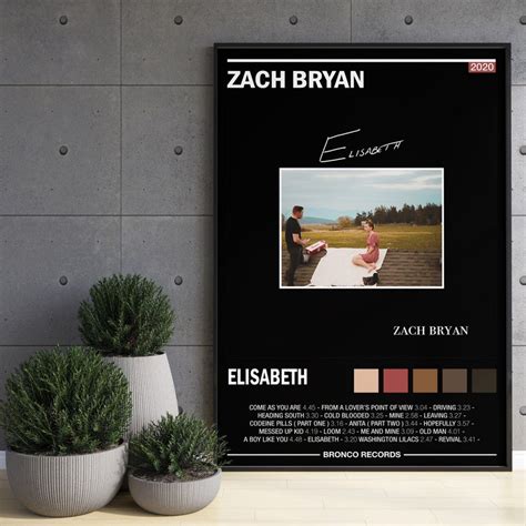 Zach Bryan Elisabeth Album Poster Color Optional Wall - Etsy