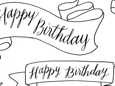 Happy Birthday Banner Printable Black And White