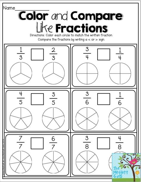 Greater Than Less Than Fractions Worksheets