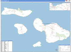 Maui County, HI Zip Code Wall Map Basic Style by MarketMAPS