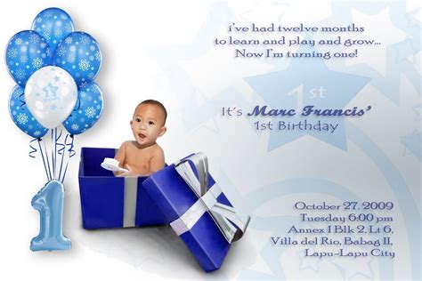 Nice Baby Boy First Birthday Invitations | Online birthday invitations ...