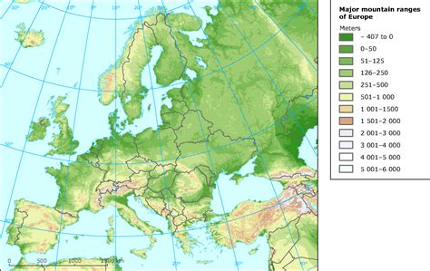 Europe Mountain Ranges Map - Draw A Topographic Map