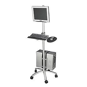 Aluminum Mobile Computer Workstation Cart