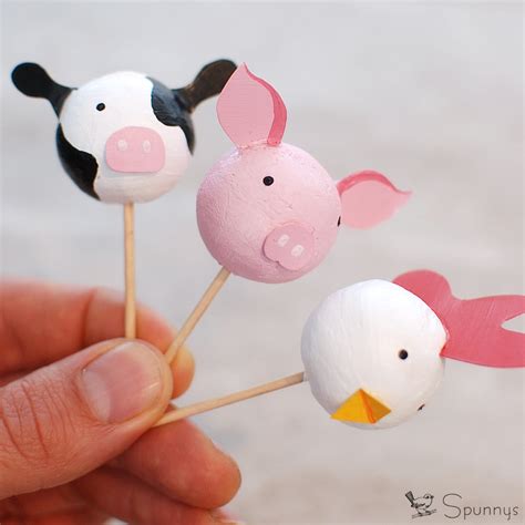 How to make farm animal Cupcake Toppers - SPUNNYS DIY TUTORIAL