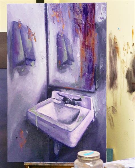 Some bathroom painting I did. 24” x 48” : r/oilpainting