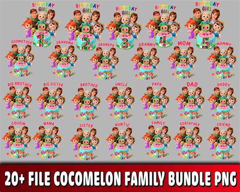 20 file Cocomelon family bundle PNG | Inspire Uplift