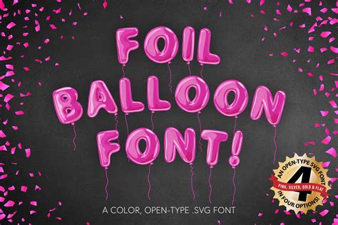 Foil Balloon Font pink gold silver ~ Fonts ~ Creative Market