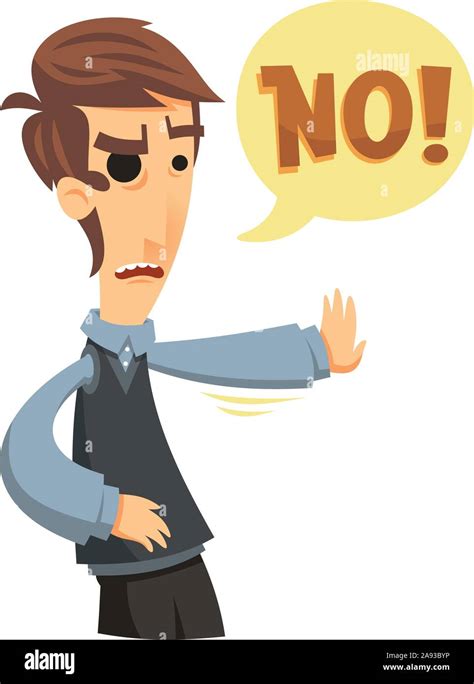 Man saying no cartoon illustration Stock Vector Image & Art - Alamy