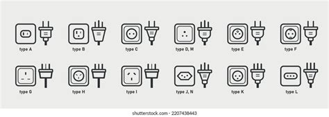 Different Type Power Socket Plug Set Stock Vector (Royalty Free ...